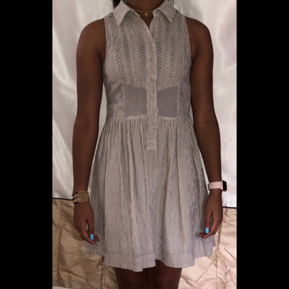 Brown/Beige Sleeveless Dress